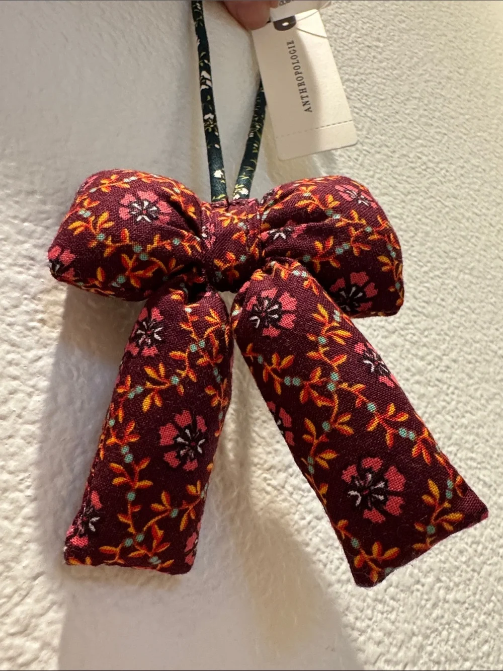 Vera Bradley Anthro Plush Puffy‎ Bow Shaped Bag Charm, Keychain, Ornament